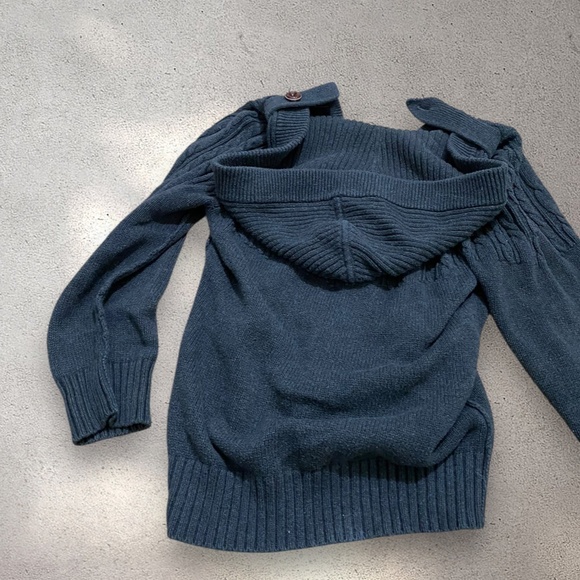 Early 2000s American Eagle Dark Academia Hooded Cable Knit Cardigan Sweater - Picture 8 of 9